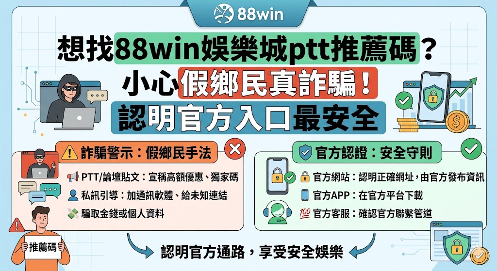 想找88win娛樂城ptt推薦碼？小心假鄉民真詐騙！認明官方入口最安全